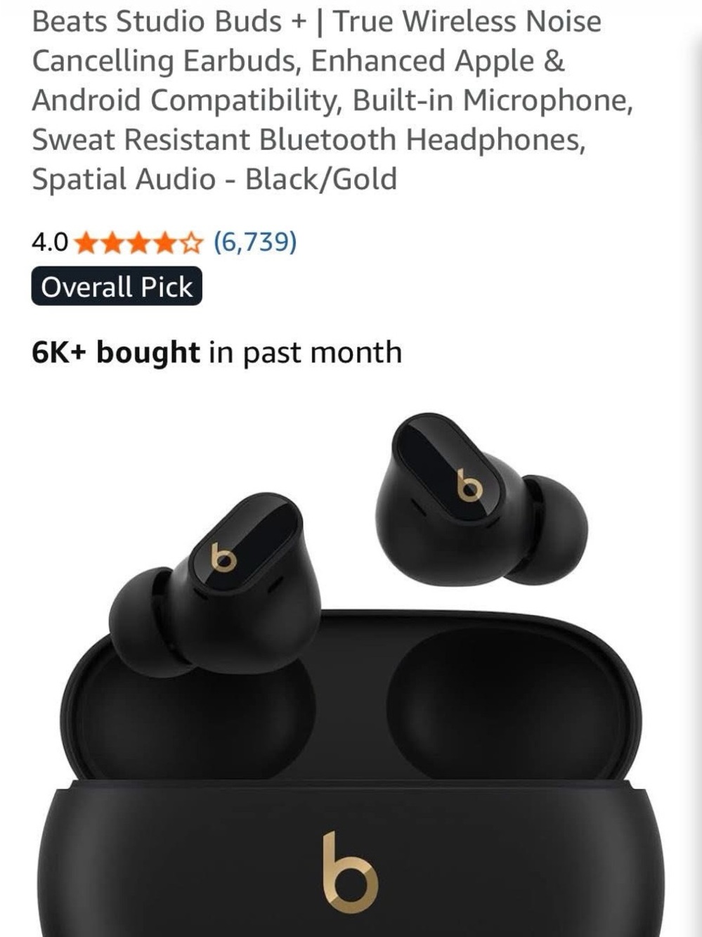 Beats by Dre Studio Buds True Wireless Earbuds - Gray - Picture 2 of 2